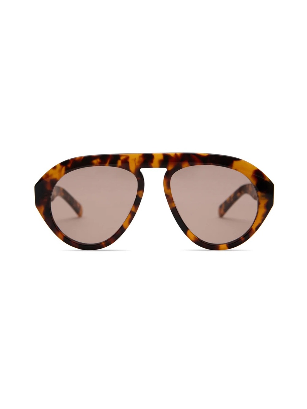 Elisa Johnson Val Tortoiseshell Brown Aviator Sunglasses